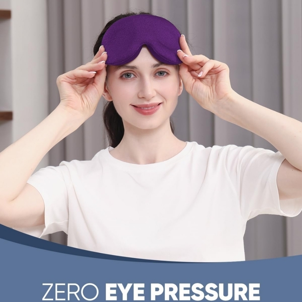 Sleep Eye Mask for Side Sleeper Men Women, Zero Eye Pressure 3D Sleeping Mask, - Picture 6 of 9